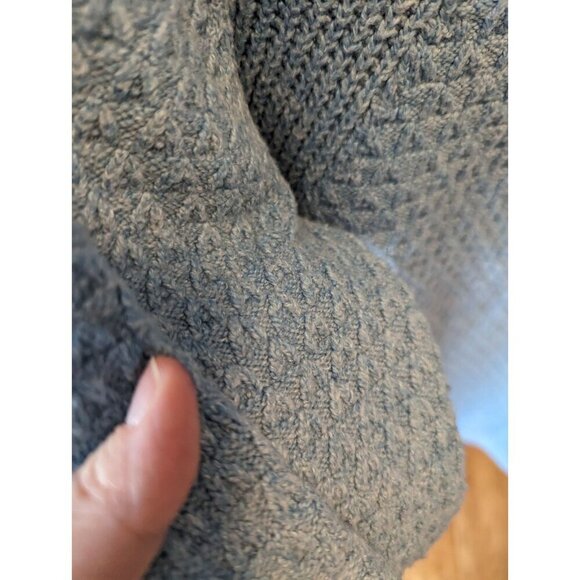 J Jill Cable Knit Sweater Women Small Petite Blue Button Hem Detail Pullover - Picture 8 of 16